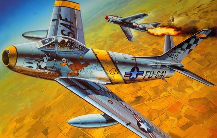 North American F-86 Sabre, Korean War, jet fighter