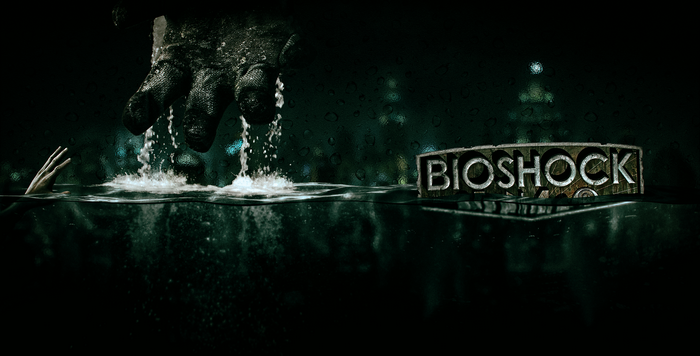 BioShock, underwater, 2K Games, Irrational Games, Rapture, Big Daddy, BioShock 2, green, water, hands, digital art, video games, Little Sister, PC gaming, city, video game art