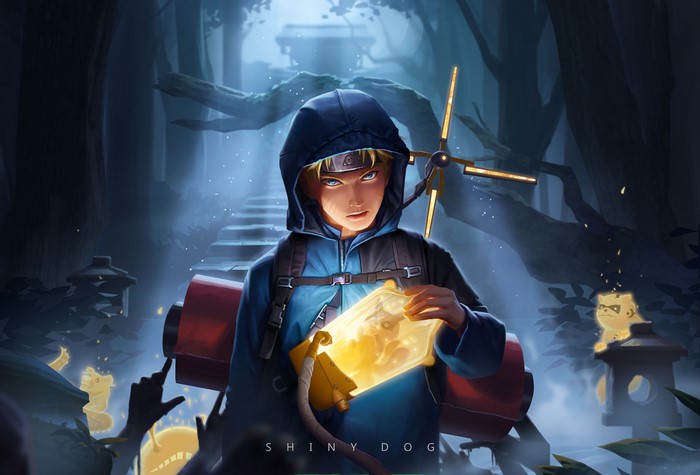 parody, humor, Death Stranding, nine tails, fox, anime boys, anime, Uzumaki Naruto