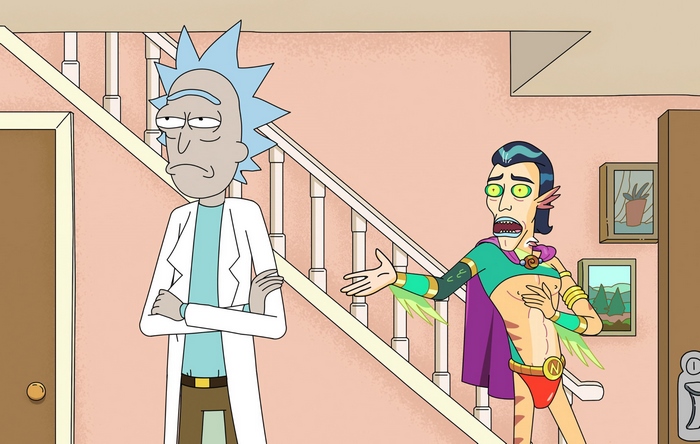 Rick Sanchez and alien character