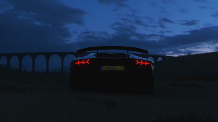 4K, car, Lamborghini Aventador SVJ, vehicle, video games, Forza Horizon 4, Lamborghini, dark