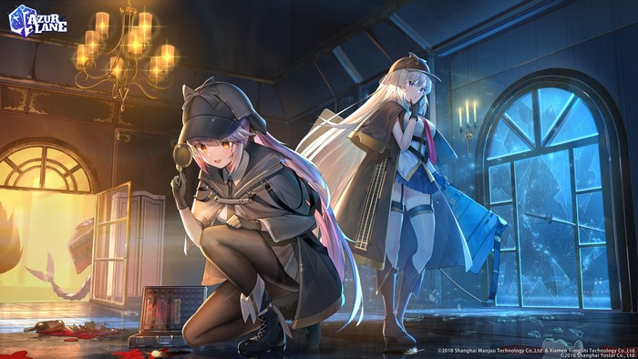 pantyhose, detectives, Azur Lane, anime girls, anime, Enterprise (Azur Lane), Essex (Azur Lane), janyhero