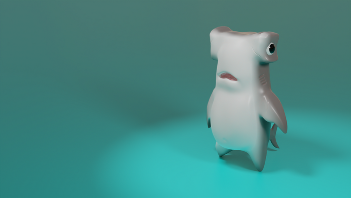 3D, cartoon, Blender, turquoise, cyan