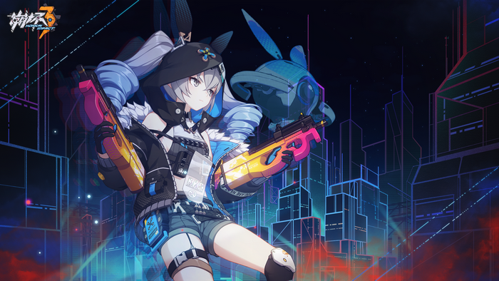 Honkai Impact 3rd, anime girls, anime games, Bunny senpai, FN P90