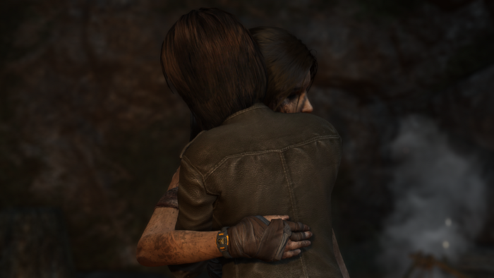 Tomb Raider, Lara Croft, video games, women, Hug