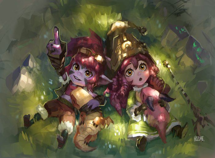 lulu, League of Legends, Tristana (League of Legends)