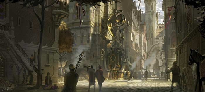 fantasy city, PC gaming, video game art, Piltover, fantasy art, League of Legends