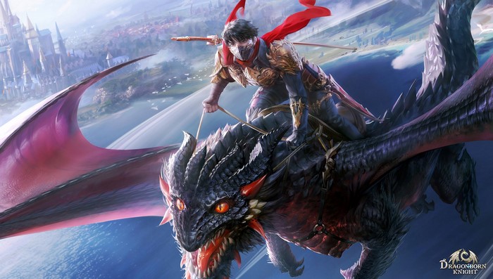 flying, sword, dragon, fantasy art, wings, men, drawing, mask, weapon, Seunghee Lee, scales, warrior, riding on back