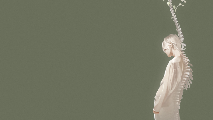 simple background, oil painting, minimalism, DeviantArt, anime