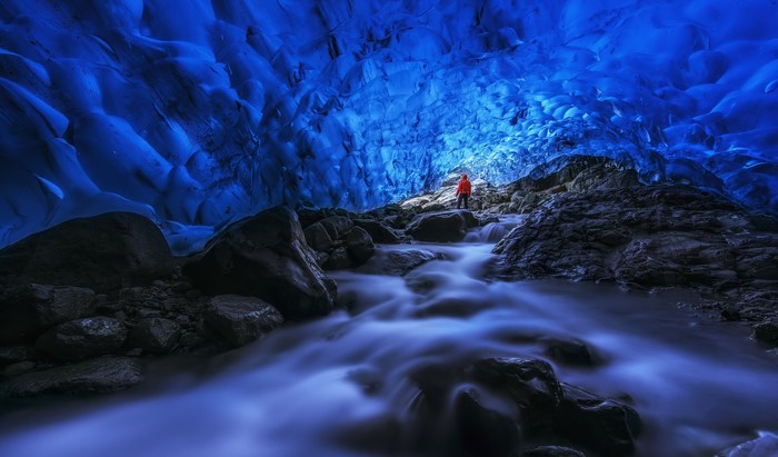 nature, cave, long exposure, Skaftafell, water, Iceland, ice