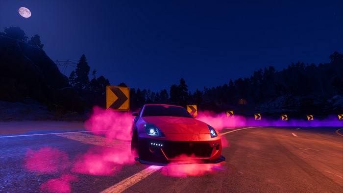 need for speed payback, Drifting, Nissan 350Z, vehicle, Nismo, car, Need for Speed, tuning, Nissan, video games, pink cars, night