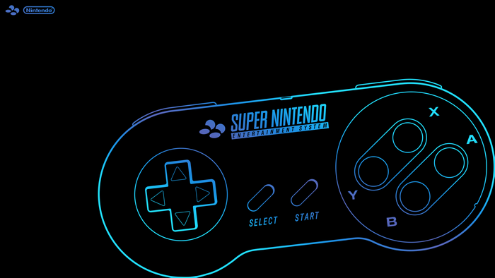 4K, black background, SNES, Super Nintendo, Nintendo, retro games, video games, controllers, console, logo, digital art, simple background, retro console, 16-bit