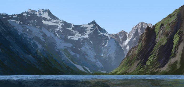 4K, nature, lake, New Zealand, digital painting, artwork, water, RuefulRaptor, mountains, landscape
