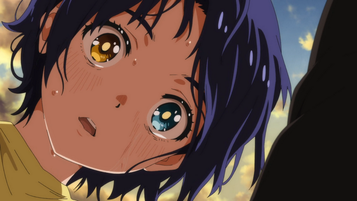 face, heterochromia, anime, Ai Ooto, anime girls, wonder egg priority, purple hair