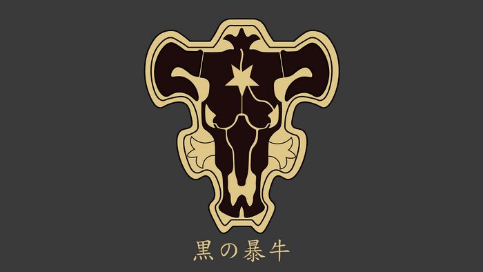 4K, Japan, anime, gray, Black Bull, logo, Black Clover, Skull & Bones, minimalism