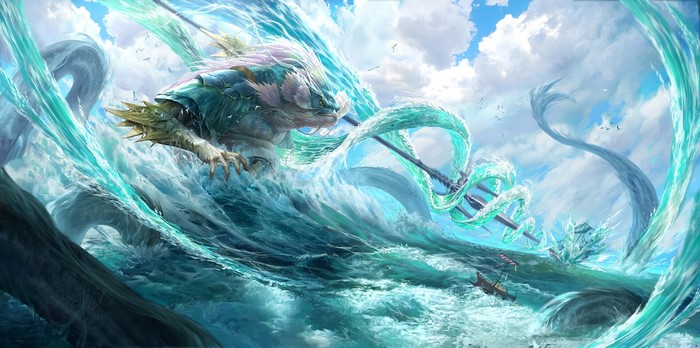 sea monsters, fantasy art, creature, artwork