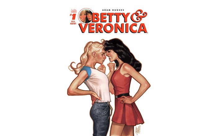 Archie Comics, Adam Hughes, white background, women, Betty & Veronica, illustration, comics