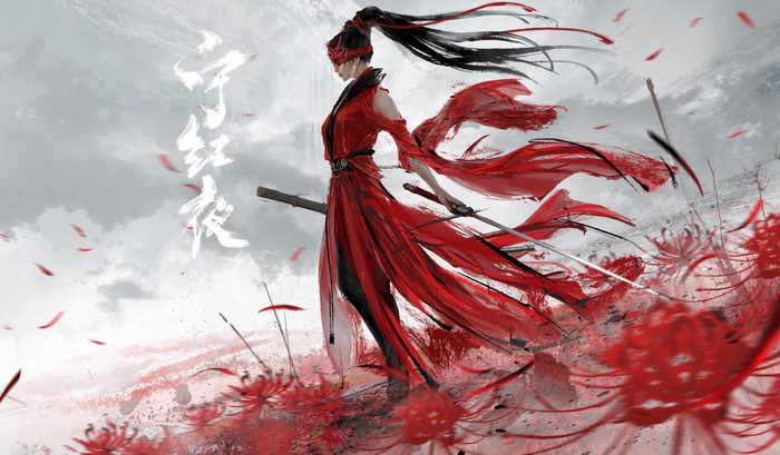red dress, game characters, video game art