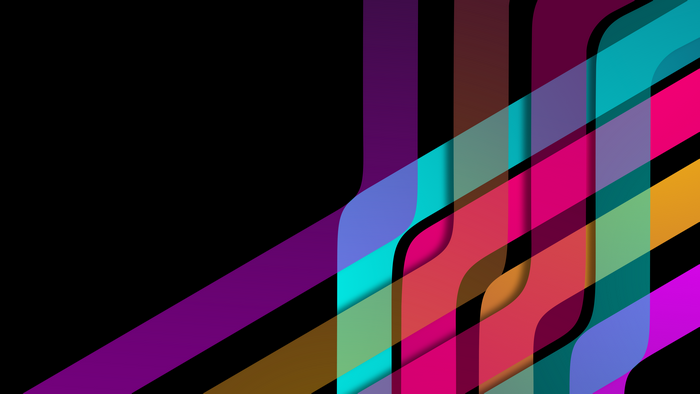 Colorful abstract flowing lines on black background