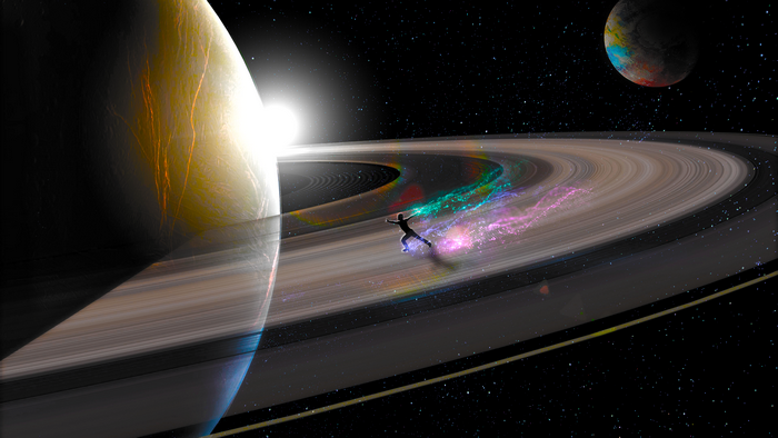 planet, planetary rings, space, space art, Saturn, stars
