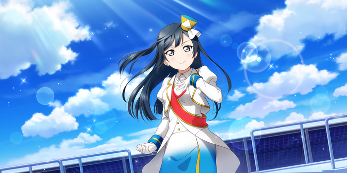 Yuki Setsuna, smiling, anime, Love Live! Sunshine, Love Live!, Love Live Series, clouds, long hair, sky, Yuuki Setsuna, anime girls