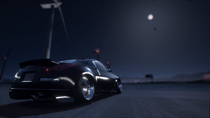 car, moonlight, night, wheels