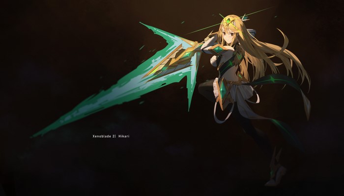 4K, video game art, anime girls, Kray, fantasy girl, Mythra (Xenoblade), long hair, anime, Xenoblade Chronicles 2, video games, video game girls, blonde, fantasy art, sword