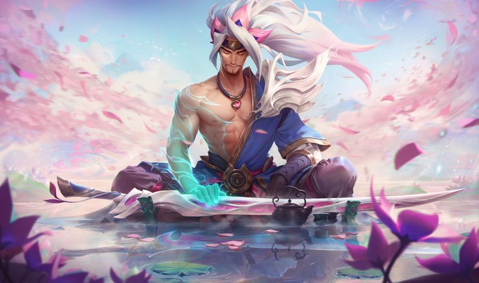 4K, Riot Games, video game man, Yasuo (League of Legends), PC gaming, League of Legends, fantasy men, spirit blossom, video game art