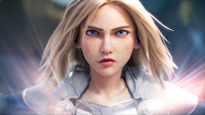 League of Legends, blonde, video game girls, women, blue eyes, looking at viewer, PC gaming