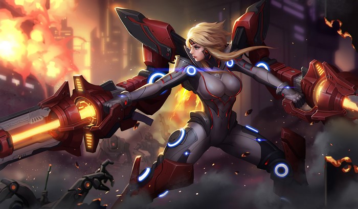 4K, League of Legends, PC gaming, video game art, blonde, video game girls