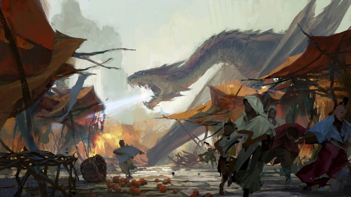 artwork, fantasy art, creature, dragon