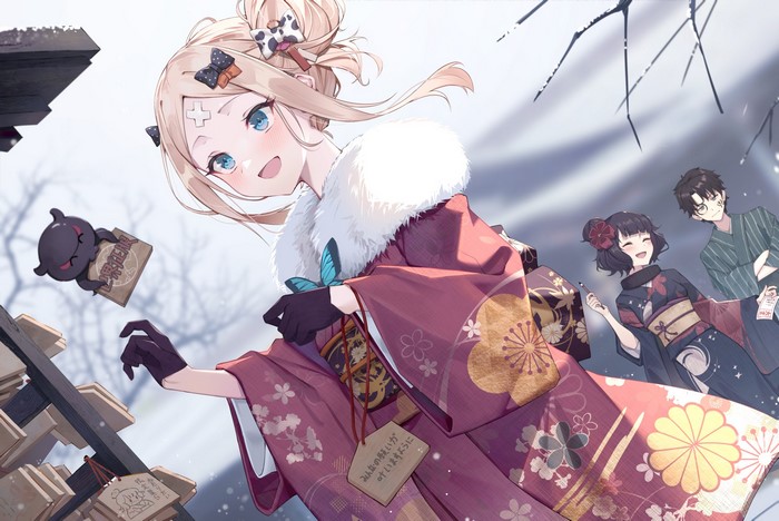 Fate Series, Abigail Williams (Fate/Grand Order), Japanese clothes, Katsushika Hokusai (Fate/Grand Order), Fate/Grand Order, Yukiyama Momo
