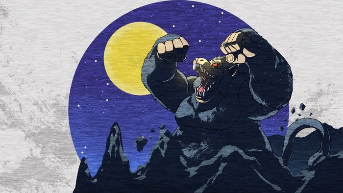moon rays, Dragon Ball Super, Dragon Ball Xenoverse 2, Ape, Dragon Ball, anime, Dragon Ball Z, video game art, night, Great Ape