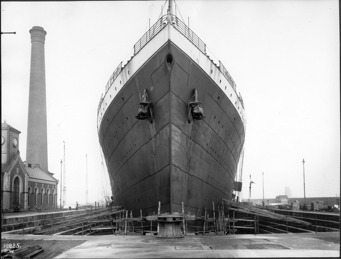 dock, RMS Olympic, ship, old photos, monochrome, liner
