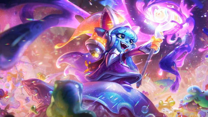 4K, Lulu (League of Legends), Yordle, Space Groove, michis, cats, galaxy, space, sup, League of Legends, 4K, Support (League Of Legends), GZG, Riot Games