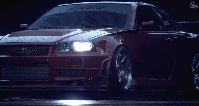 4K, NFS 2015, Need for Speed, red, car, screen shot, Nissan Skyline GT-R R34