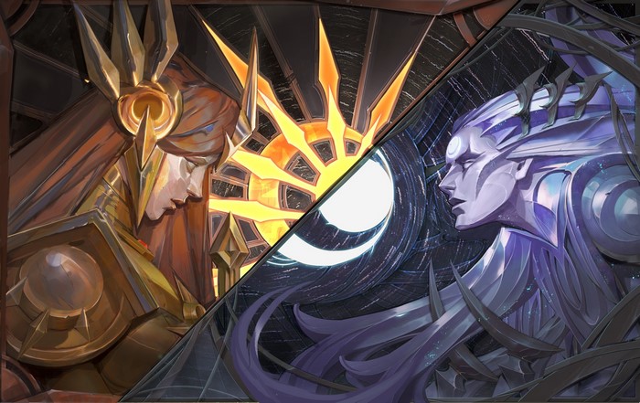 Leona (League of Legends), League of Legends, Diana (League of Legends), video game characters, game art, video game art, video games