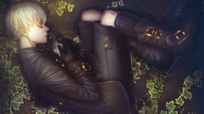 9S, white hair, anime boys, anime, Tokyo Ghoul, Kaneki Ken