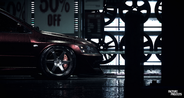 4K, evo, NFS 2015, Need for Speed, Mitsubishi, red, car