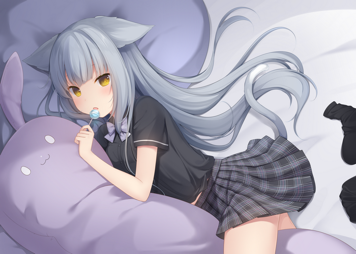 Amashiro Natsuki Cat Girl with Yellow Eyes