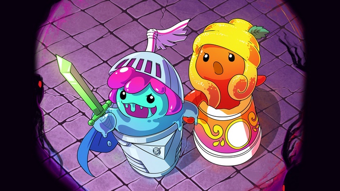 Monstercat characters in armor and a pot