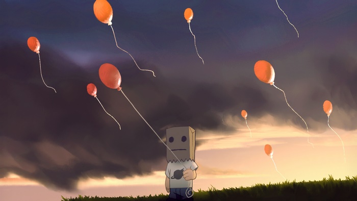 Monstercat boy with balloons