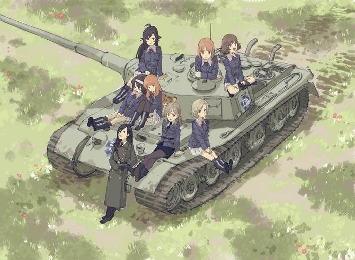 Military Uniform, anime girls, Zen Yukisuke, tank, anime, Girls und Panzer