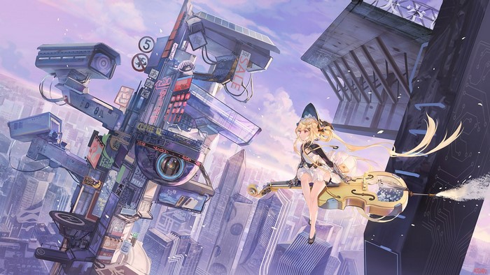 anime, dress, Synthesizer v, Atdan, long hair, blonde, witch hat, Shian, red eyes, anime girls, original characters