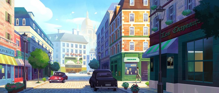 4K, landscape, city, street, illusion, digital art, car