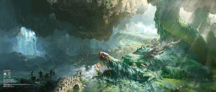 xision, fantasy art, artwork, creature, dragon, chinese dragon, loong