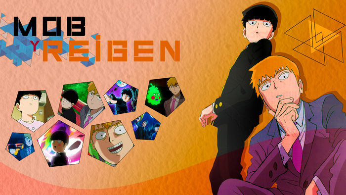 Mob Psycho 100, anime boys, geometry, Arataka Reigen