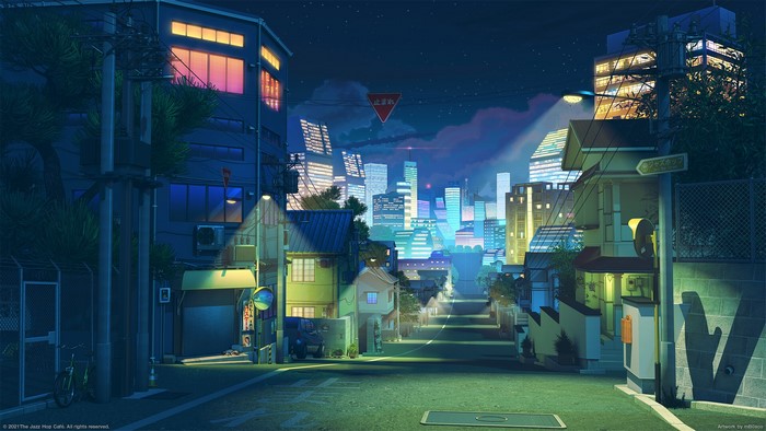 street, night, artwork, digital art, city, Bogdan mB0sco