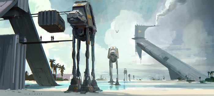 science fiction, artwork, Star Wars, concept art, Rogue One: A Star Wars Story, Matt Allsopp