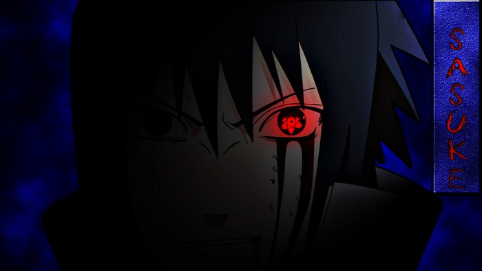 Uchiha Sasuke Intense Red Eye Close-up